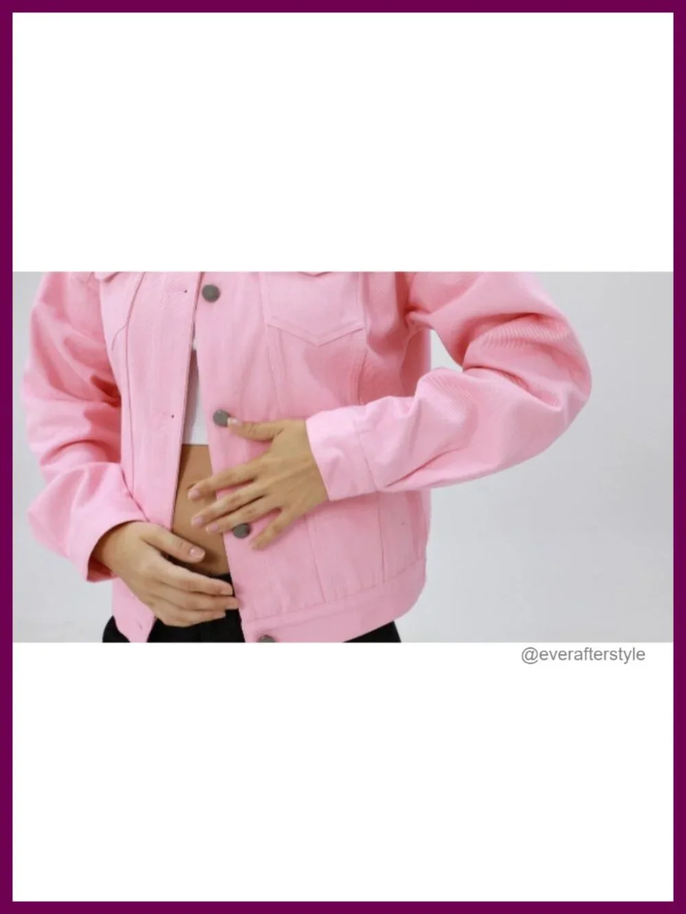 Women's Candy Color Denim Jacket Button Up Long Sleeve Loose Trucker Coat
